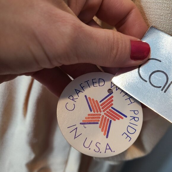 Vtg Carol Anderson Cream Dress Sz 4P Cottage 3D Rose New Pleated 90s Whimsical - Picture 6 of 13